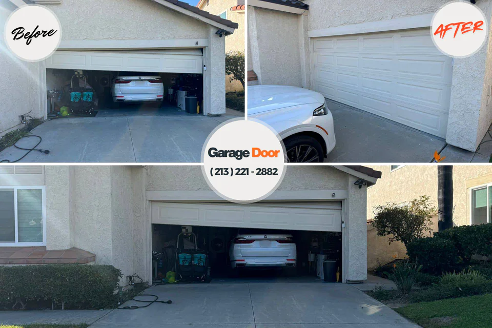 Before and after: garage door repair Bar Nunn, WY